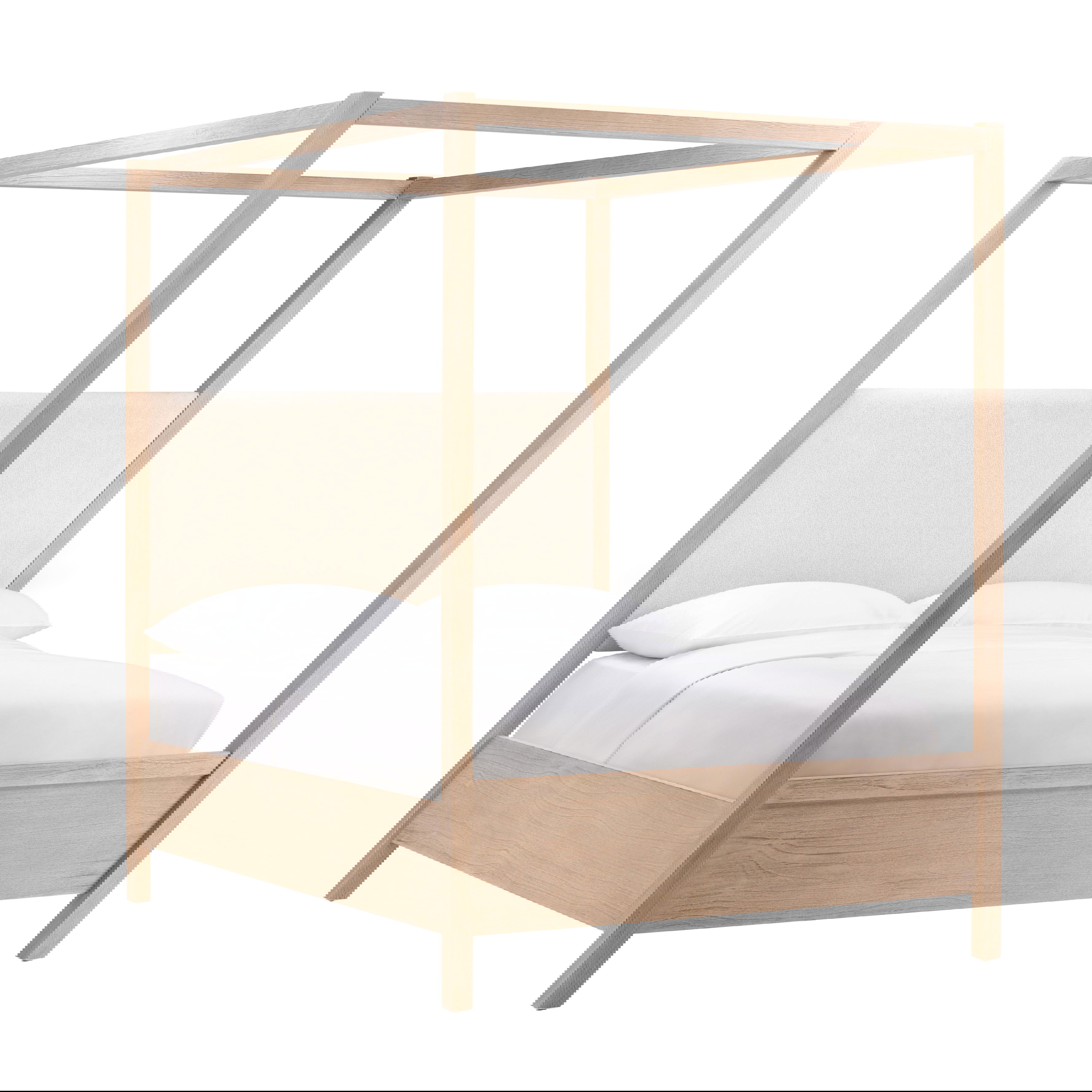 Emmalyn Bed Queen Light Warm Wash, by Dovetail, 64.57" width x 90" height x 85.71" depth View 1