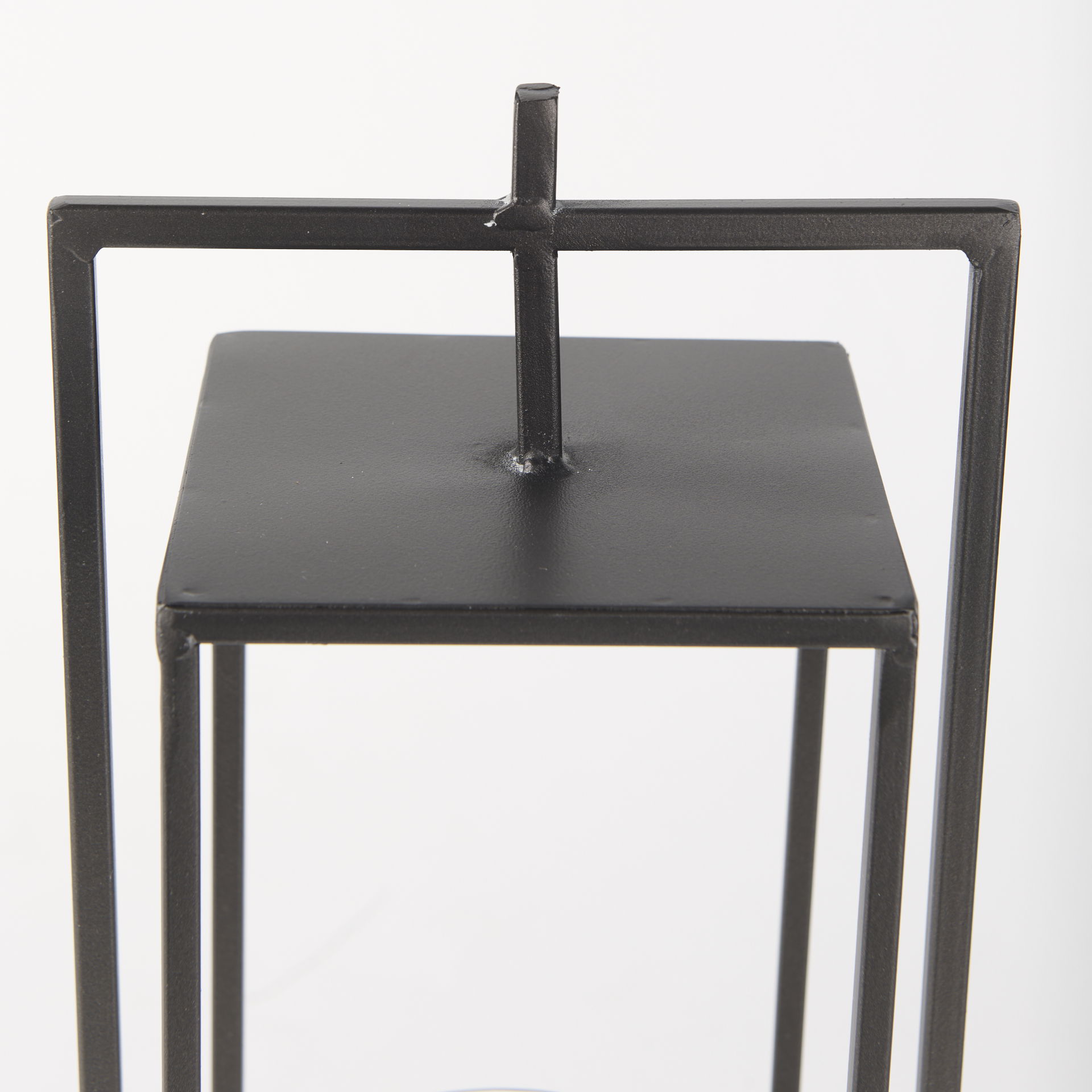 Albus II Small Black Metal Rectangular Table Candle Holder large image 