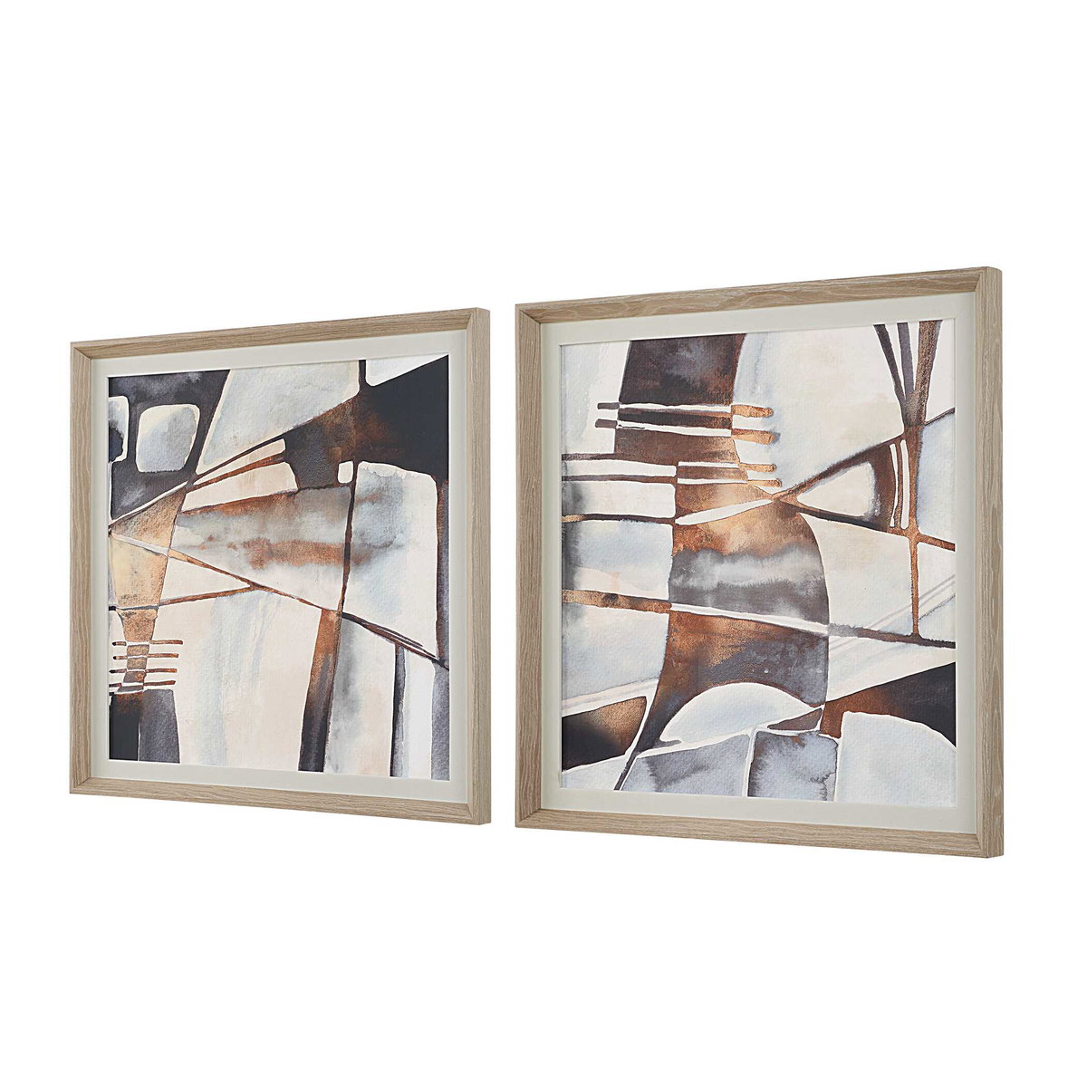 Vetrina Framed Abstract Prints Set/2, Art by Uttermost, 34.87" width x 34.87" height x 2" depth View 5