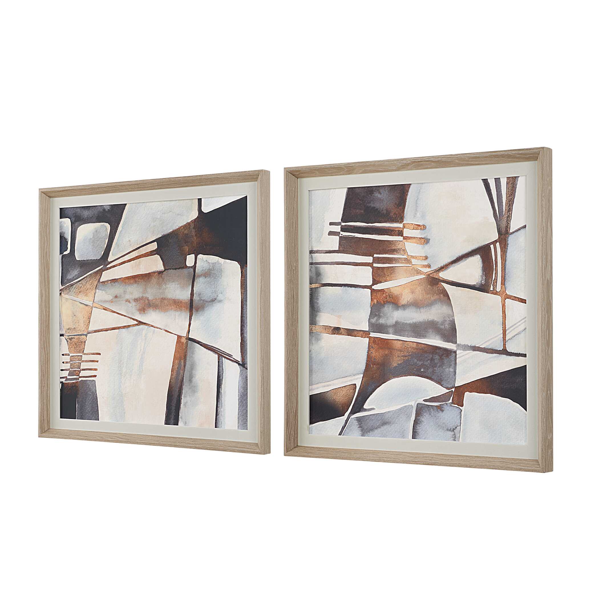 Vetrina Framed Abstract Prints Set/2, Painting by Uttermost, 34.87" width x 34.87" height x 2" depth View 5