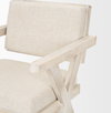 Topanga Open Back Dining Arm Chair | Cream Fabric with Blonde Wooden, Dining Chair by Mercana, 23" length x 23.25" width x 31.89" height thumbnail 9