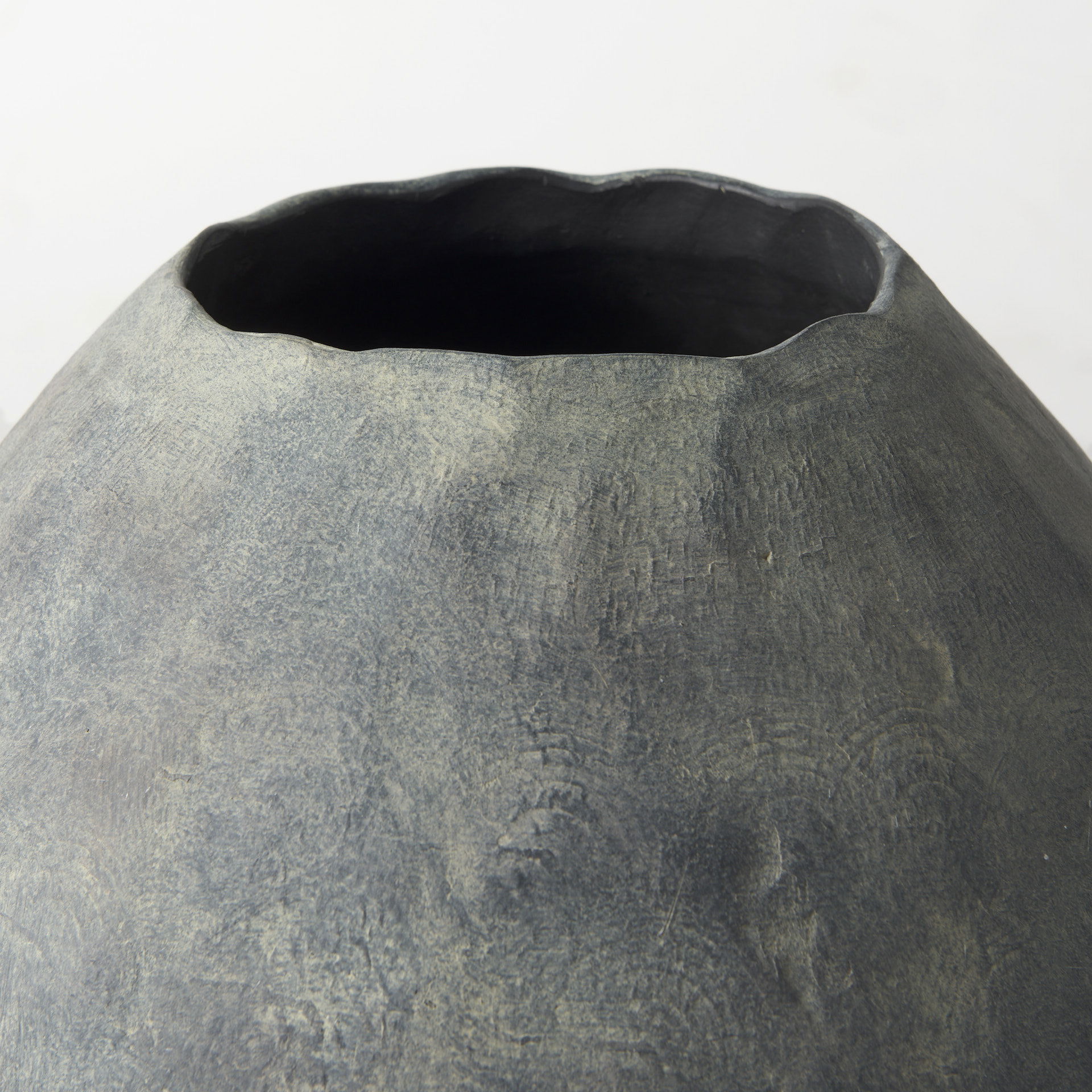 Gobi 20L x 23H Small Gray Ceramic Oval Vase large image 