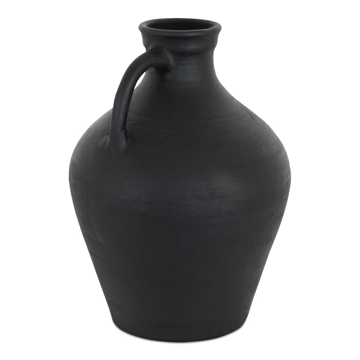 Lyra Vase Black Terracotta, by Moe's Home, 9.5" width x 13" height x 9.5" depth View 2