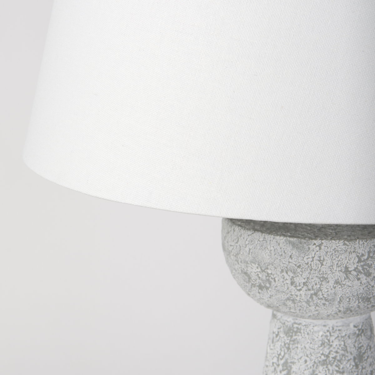 Julia  Gray Antique Painted Cement Table Lamp, by Mercana, 16" length x 16" width x 27" height View 6