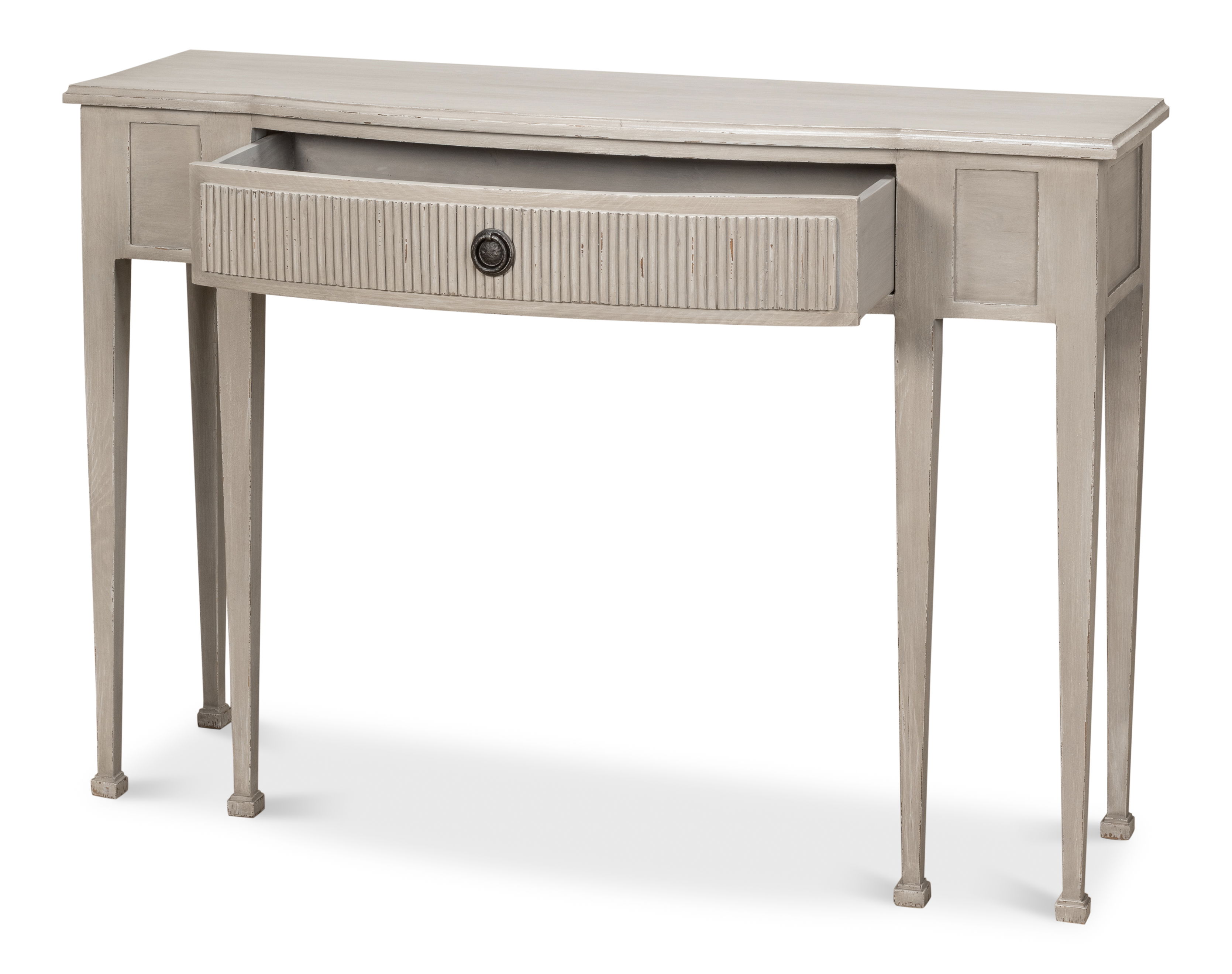 Madora Bungalow Console Table, Grey, by Sarreid, 48" length x 15" width x 33" height View 9