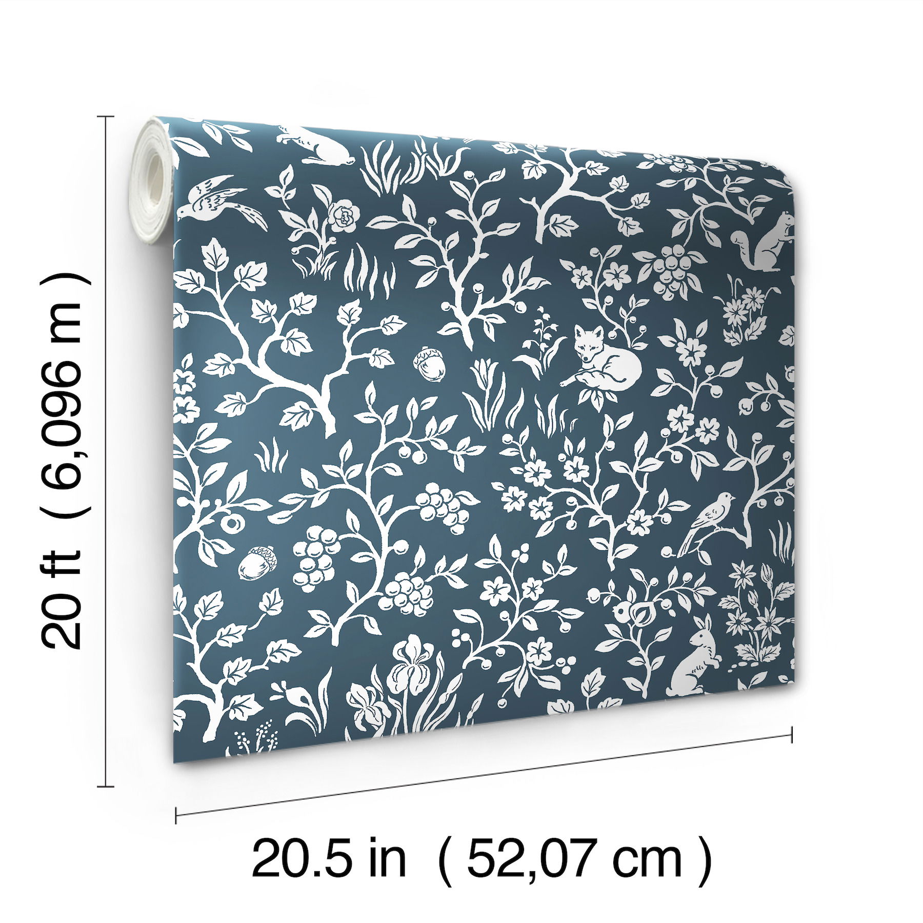 Magnolia Home Fox & Hare Navy Peel & Stick Wallpaper large image 