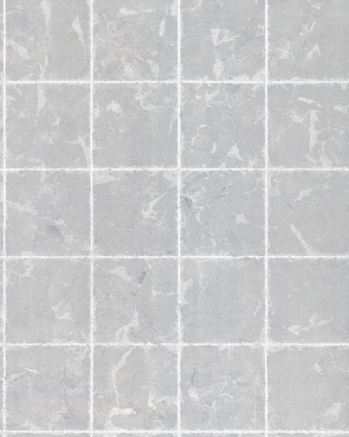 Metal Leaf Squares Silver Wallpaper