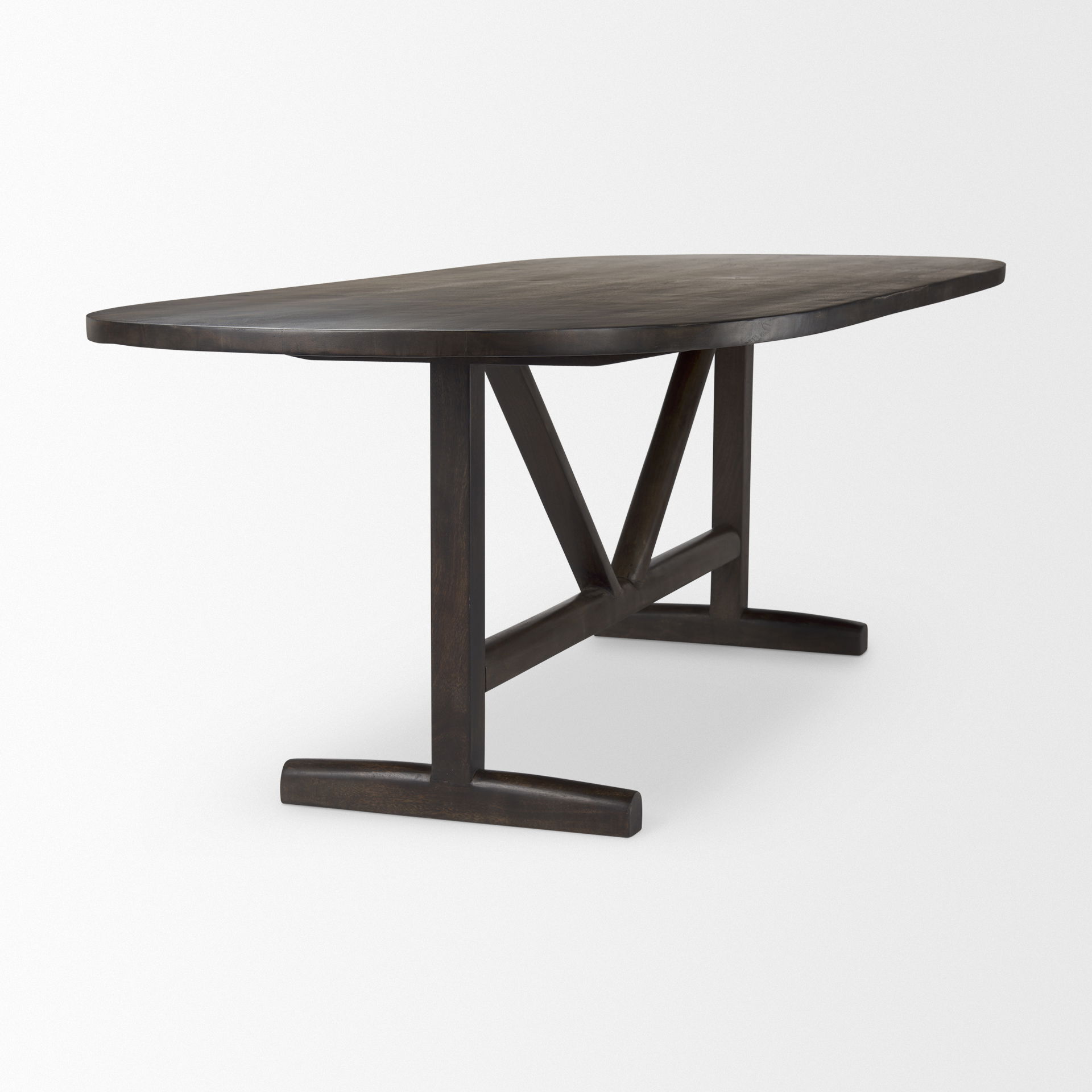 Viktor 94'L Dark Brown Solid Wood Dining Table, by Mercana, 94" length x 42" width x 30" height View 4