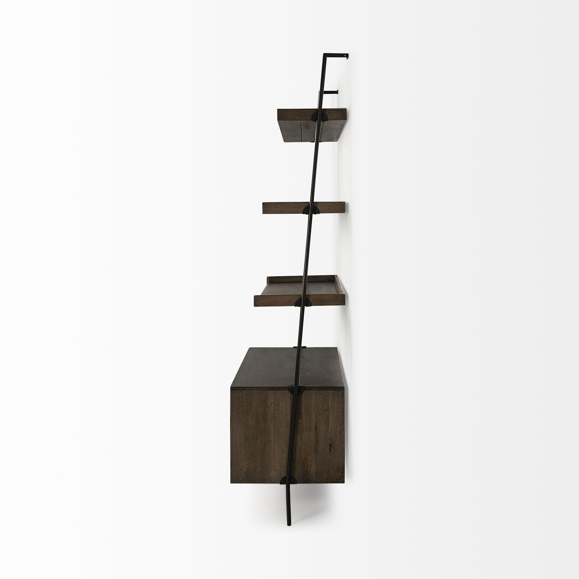 Grace 37.5L x 20W x 82H Two-Toned Brown Wood Three Shelf Shelving Unit large image 