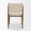 Cline Curved Back Dining Side Chair | Cream Fabric with Brown Wood, Dining Chair by Mercana, 21" length x 22.5" width x 32" height thumbnail 9