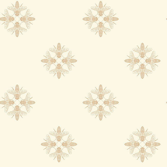 Honey Bee Gold & Cream Wallpaper large image 