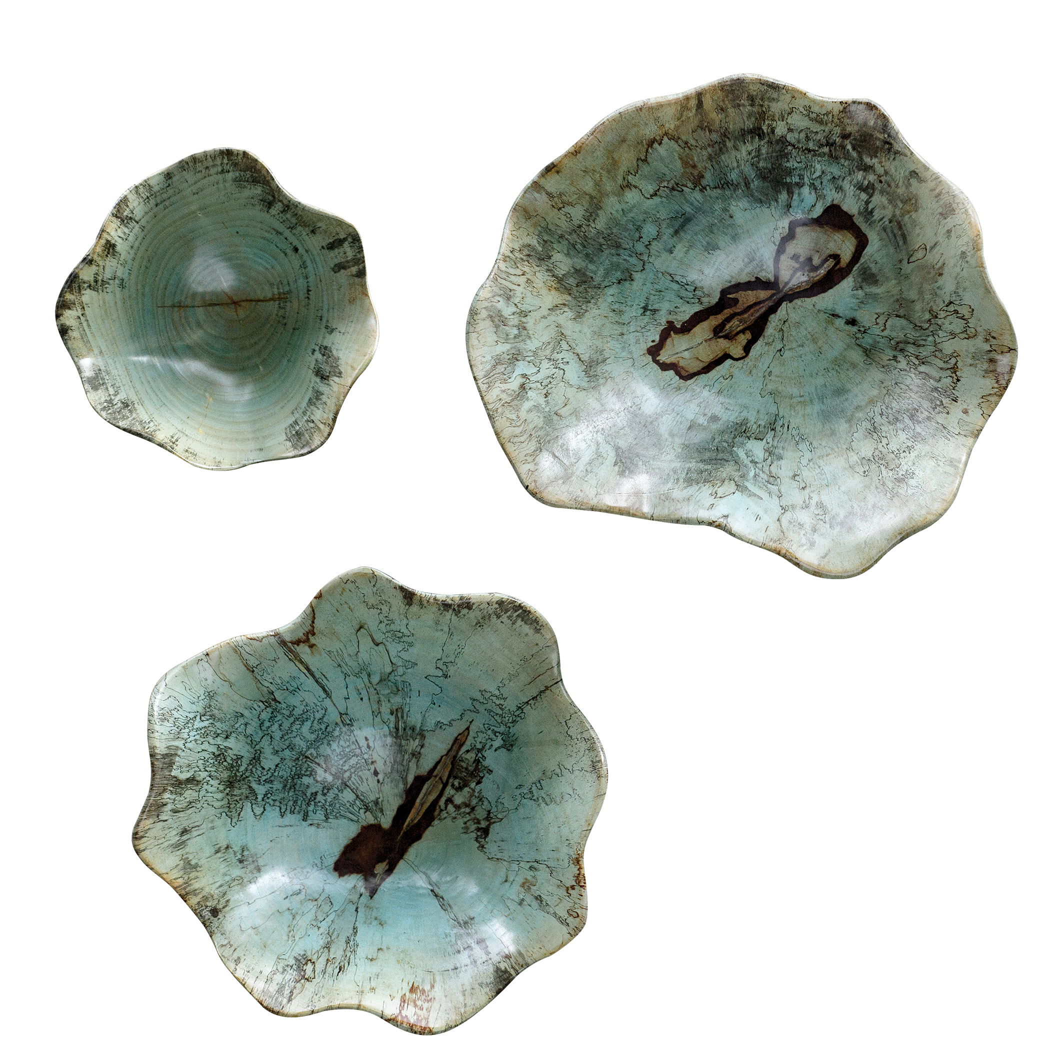 Teo Wood Wall Art Set/3, Sculptural Wall Art by Uttermost, 16" width x 16" height x 7" depth View 1