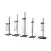 Jarvis Set of Five Dark Brown Metal and Glass Chemistry Inspired Bottles thumbnail 0
