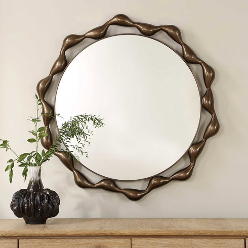 Remolino Round Bronze Mirror