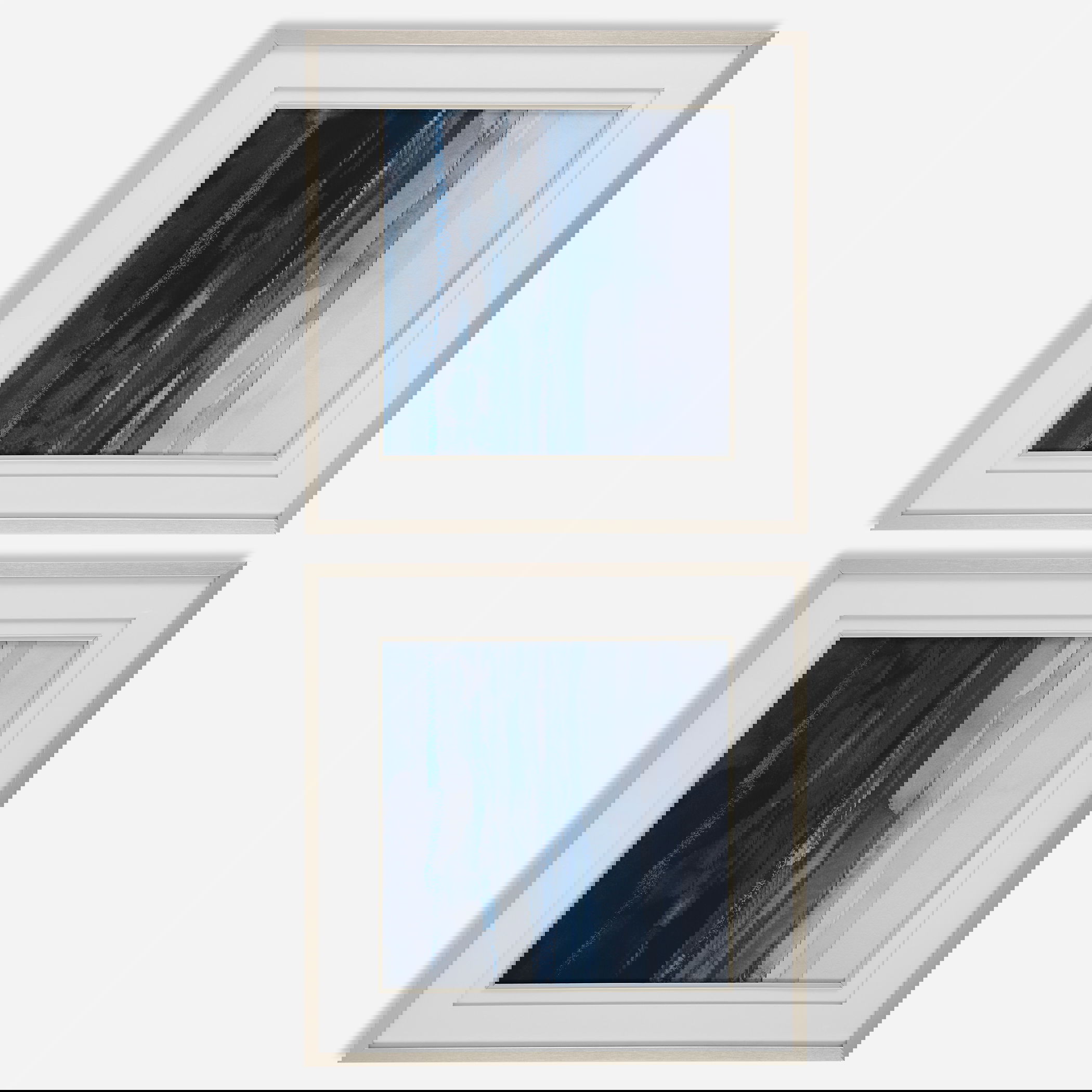 Rising Blue Abstract Framed Prints, Set/2 large image 