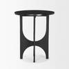 Sobi Textured Matte Black Round Metal Accent Table, Side & End Table by Mercana, 18" length x 18" width x 21.5" height thumbnail 5