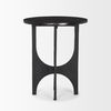 Sobi Textured Matte Black Round Metal Accent Table thumbnail 4
