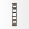 Trey IV 80L x 16W x 87.5H  Medium Brown Wood and Iron Five Tray Shelf Shelving Unit, Shelving & Bookcase by Mercana, 80" length x 16" width x 87.5" height thumbnail 5