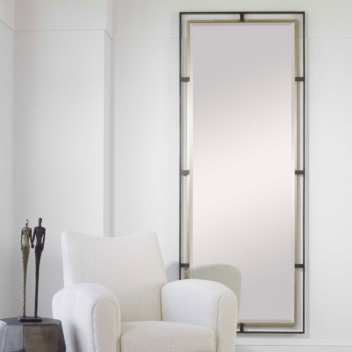 Carrizo Tall Bronze & Gold Mirror, by Uttermost, 2'8" width x 6'10" height x 1.25" depth View 4