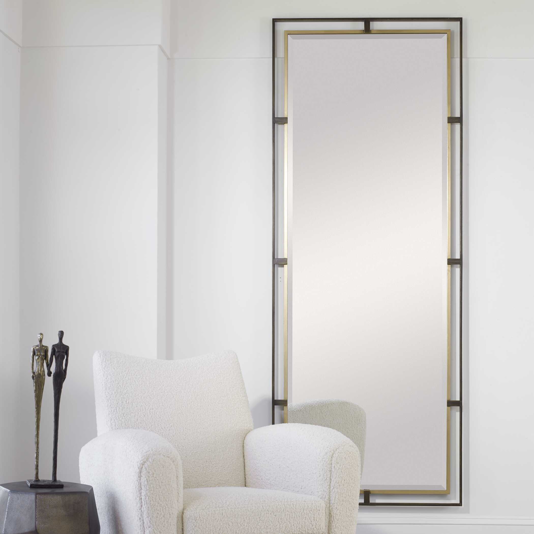 Carrizo Tall Bronze & Gold Mirror, by Uttermost, 32" width x 82" height x 1.25" depth View 4