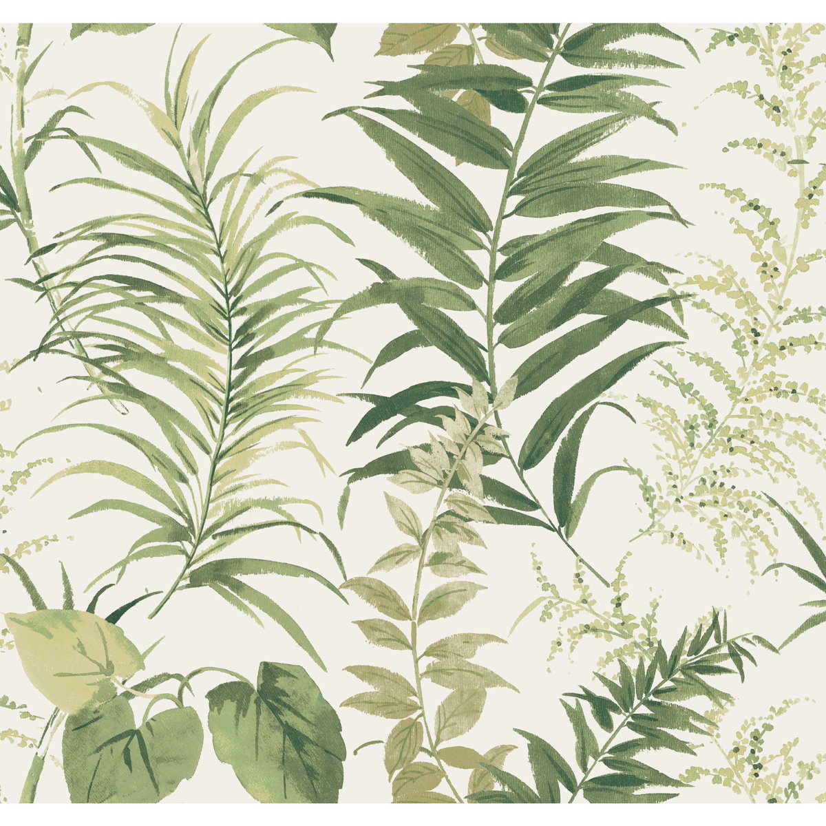 Green Fern Forest Wall Mural, Wallpaper by York Wall, 10' length x 1'6" width x 0.02" depth
