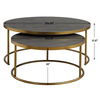 Aragon Gray Nesting Coffee Tables Set/2, Furniture by Uttermost, 40" width x 17.5" height x 40" depth thumbnail 3