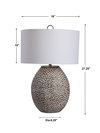 Cyprien Gray White Table Lamp, by Uttermost, 1'6" width x 2'4.25" height x 1'6" depth thumbnail 3