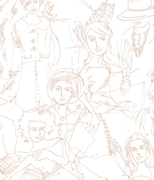 Vogue Sketches Pink Peel & Stick Wallpaper