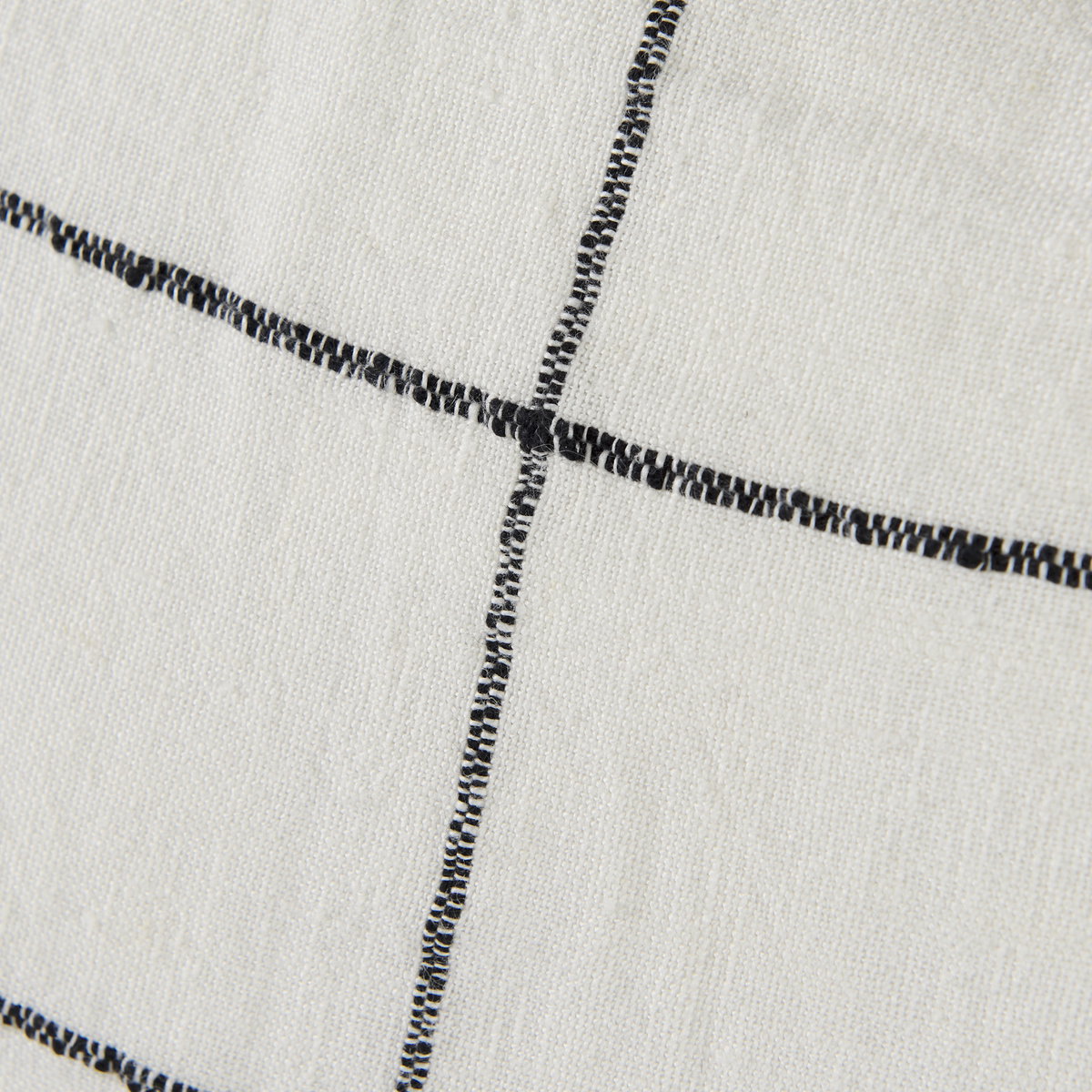 Suzanne 22 x 22 White/Black Square Pattern Decorative Pillow Cover, by Mercana, 22" length x 22" width x 0.2" height View 11