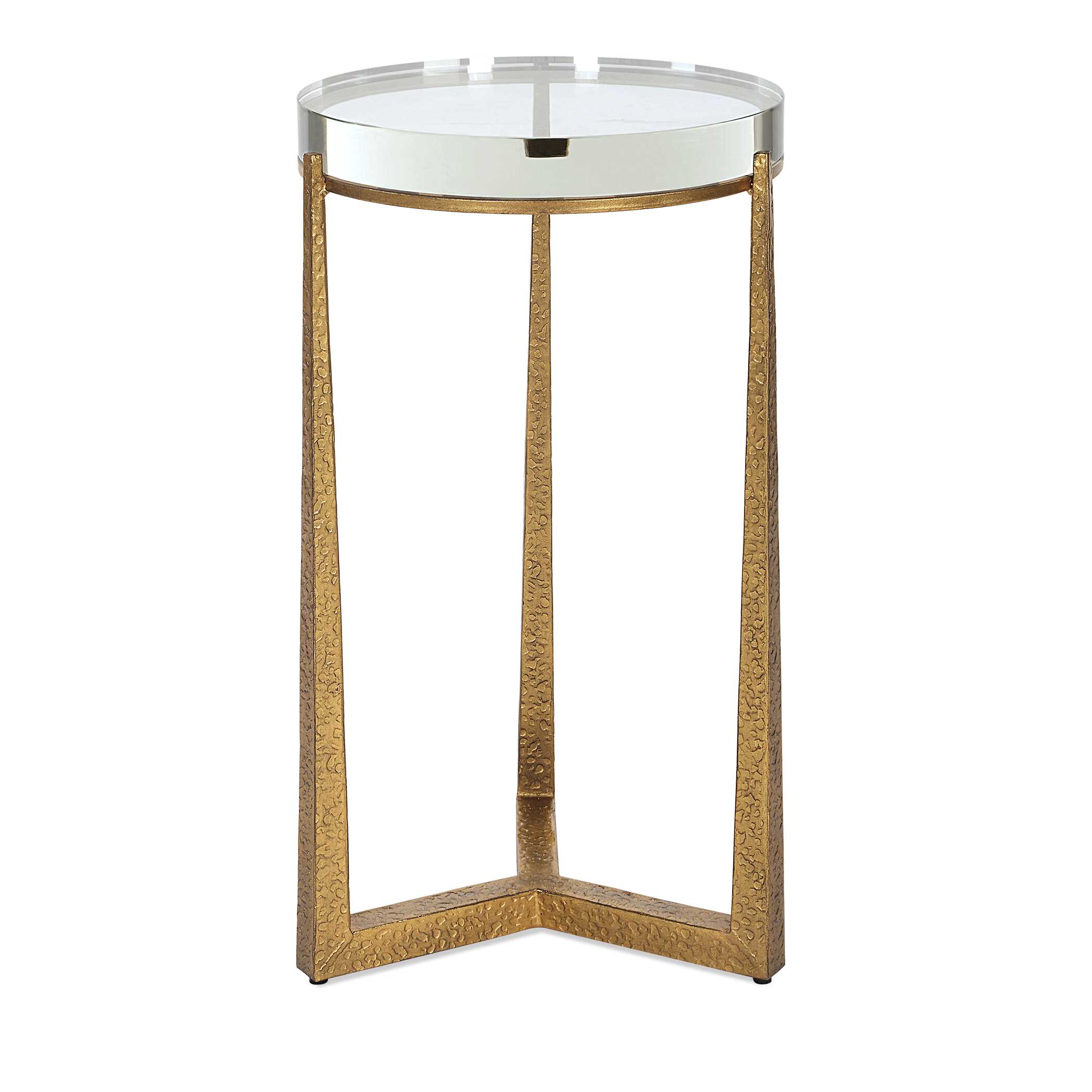 Midas Antique Gold Accent Table, Furniture by Uttermost, 13.5" width x 24.25" height x 13.5" depth View 1