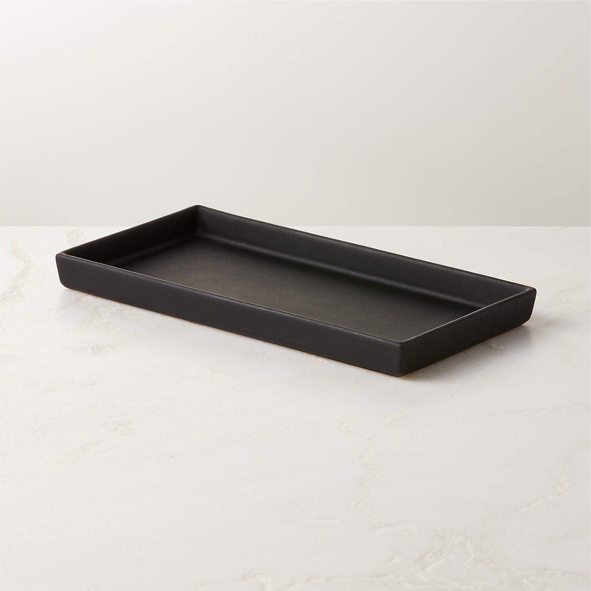 Online Designer Bathroom Rubber Coated Black Vanity Tray