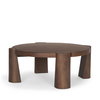 Tammar Round Wood with Tapered Legs Coffee Table, by Mercana, 39.5" length x 39.5" width x 15" height thumbnail 1