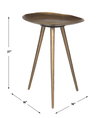 Lily Pad Antique Brass Accent Table, Side & End Table by Uttermost, 16" width x 21" height x 16" depth thumbnail 3