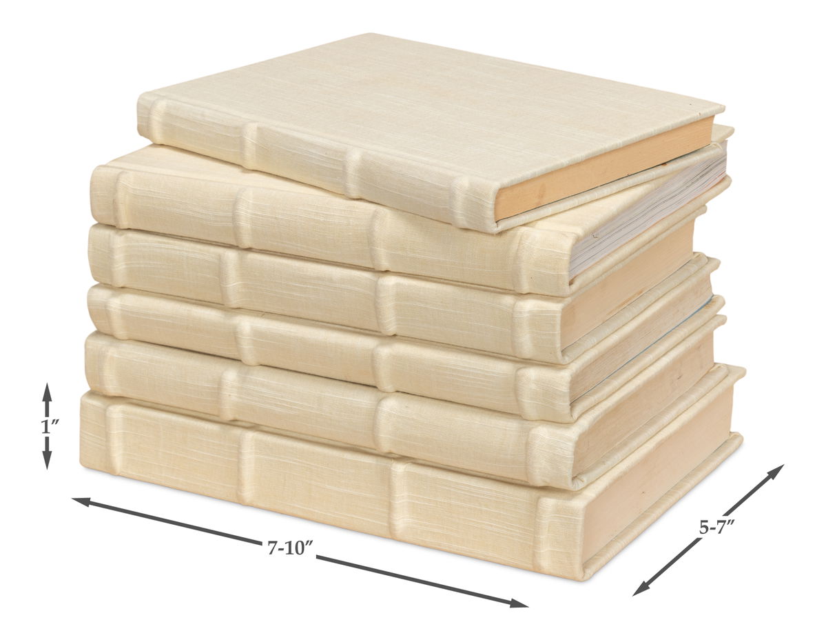 Ecru Linen Books  Set/12, by Sarreid, 1" length x 5" height View 13