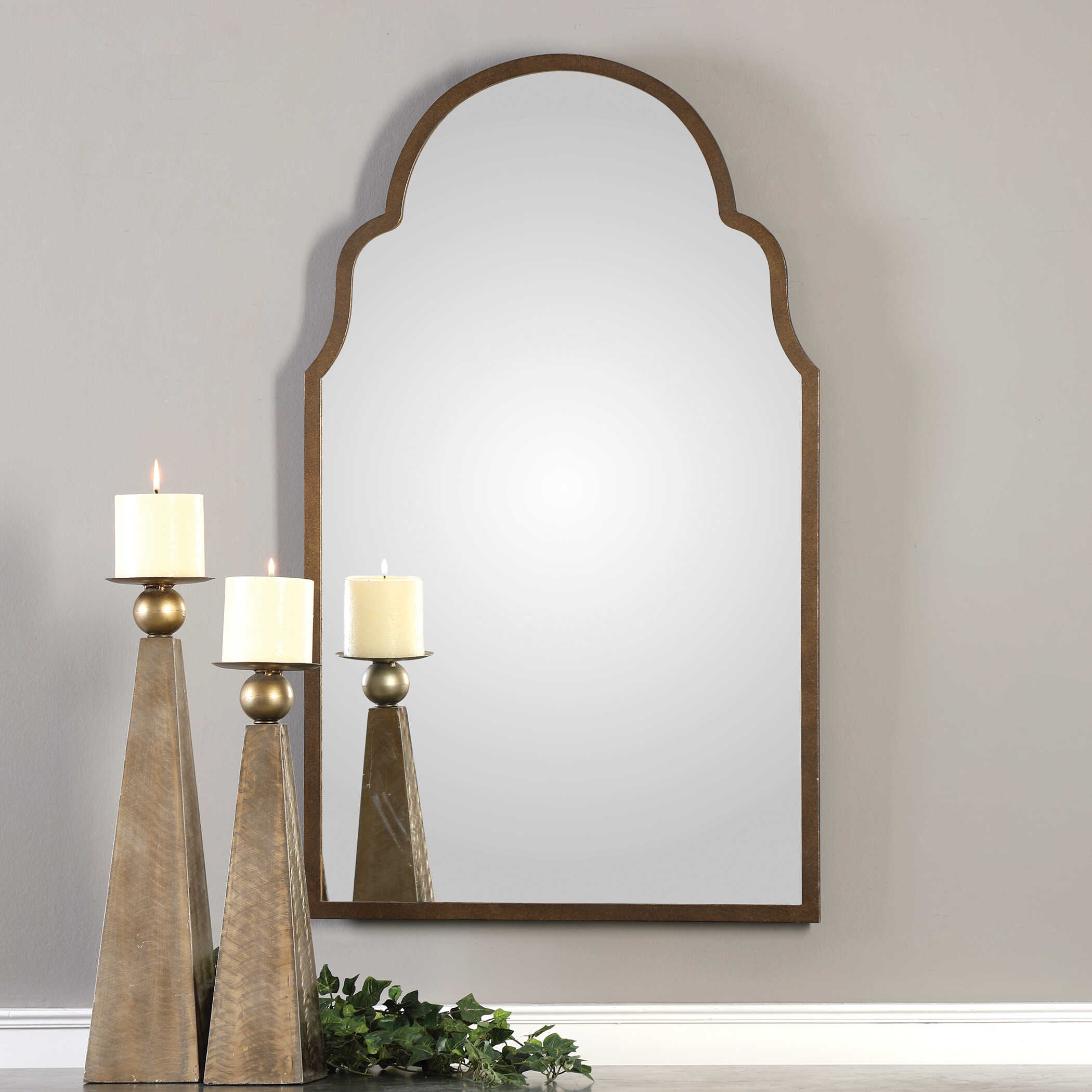 Brayden Arch Metal Mirror, by Uttermost, 24.25" width x 40.75" height x 1" depth View 6