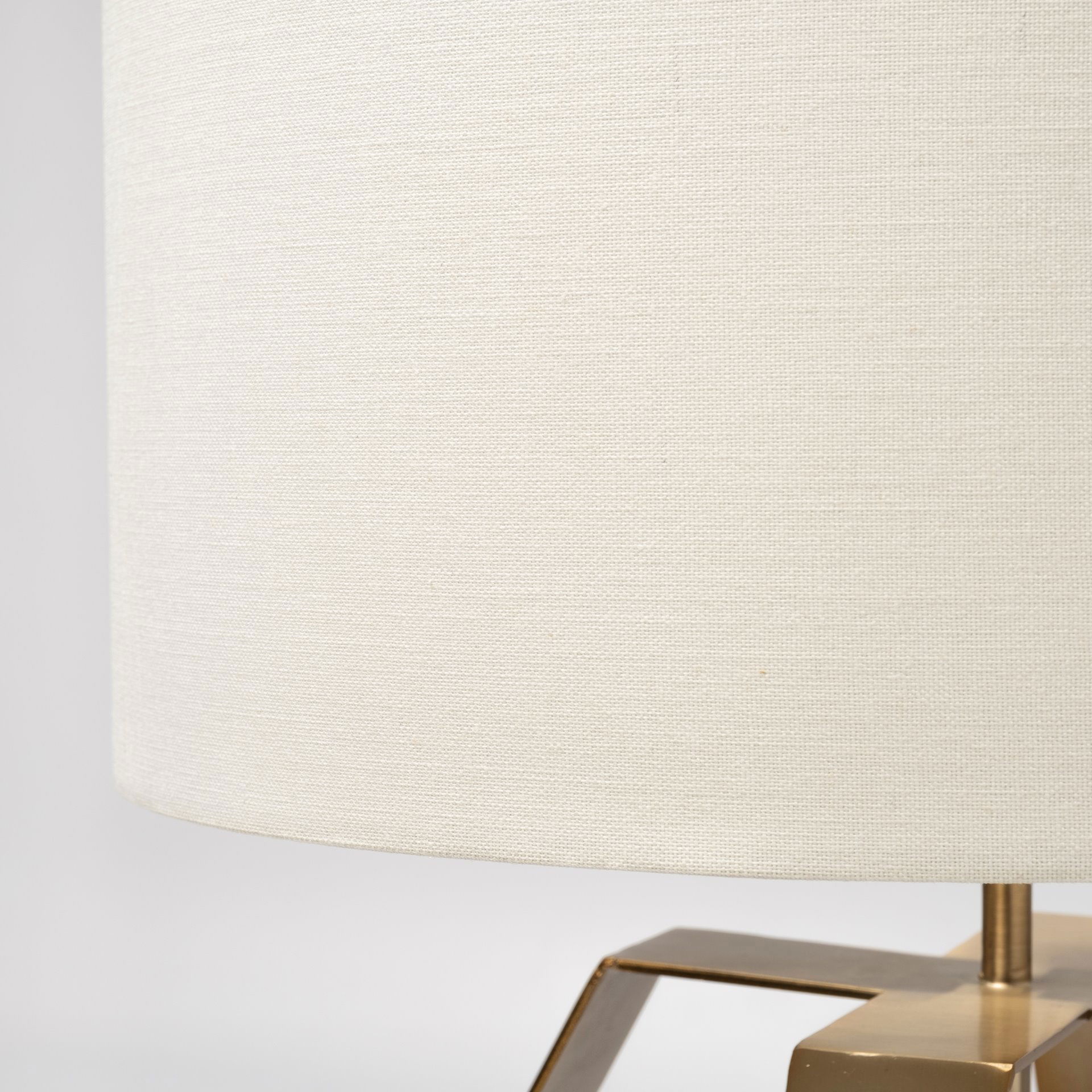 Edwards (26'H) Gold Metal Base with Cream Fabric Shade Table Lamp, by Mercana, 17" length x 17" width x 26.5" height View 7
