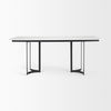 Tanner I 71L x 35W Rectangular White Marble with Metal Base Dining Table, by Mercana, 71" length x 35" width x 30" height thumbnail 3