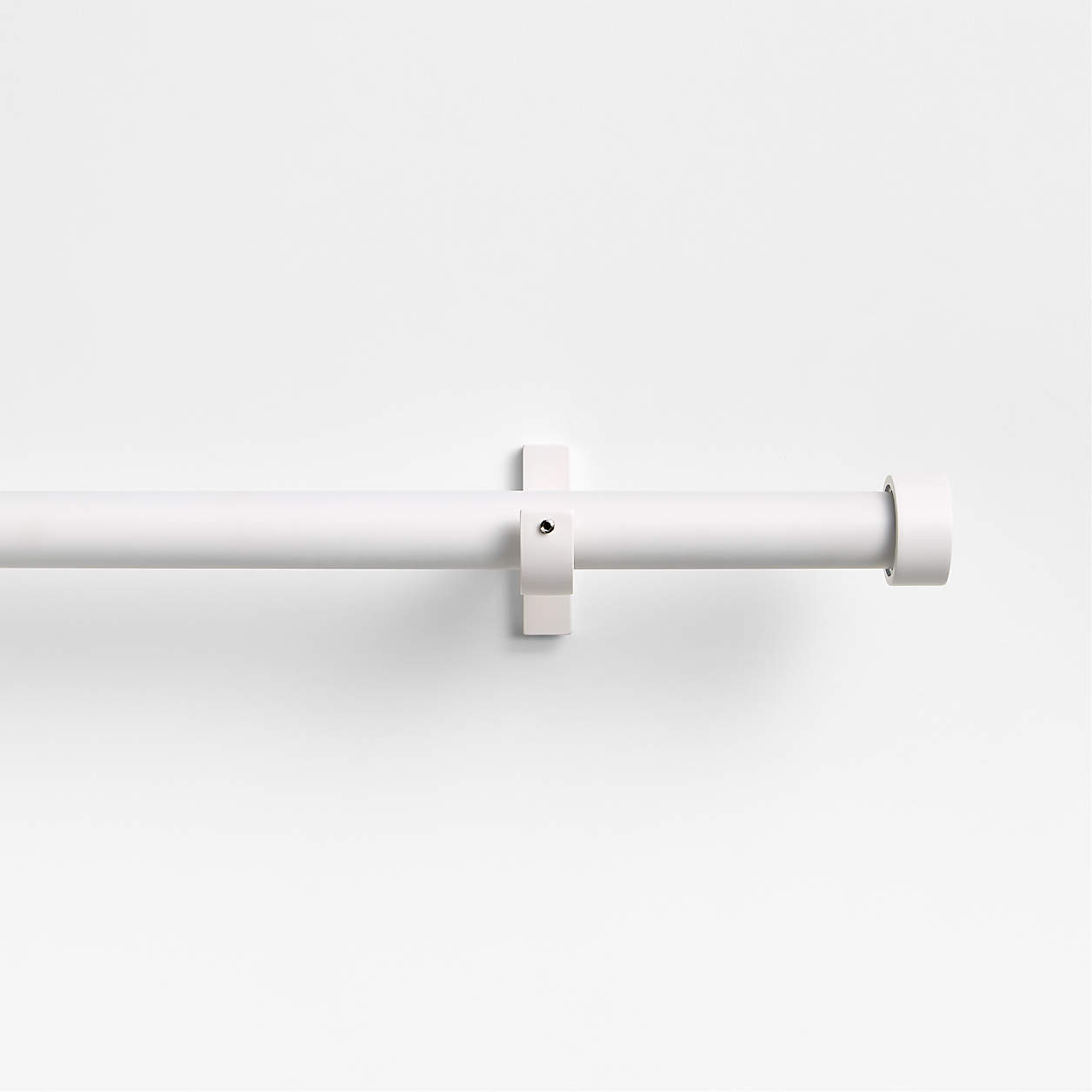 Online Designer Bedroom Matte White 1" Curtain Rod and End Cap Finials Set 88"-120"