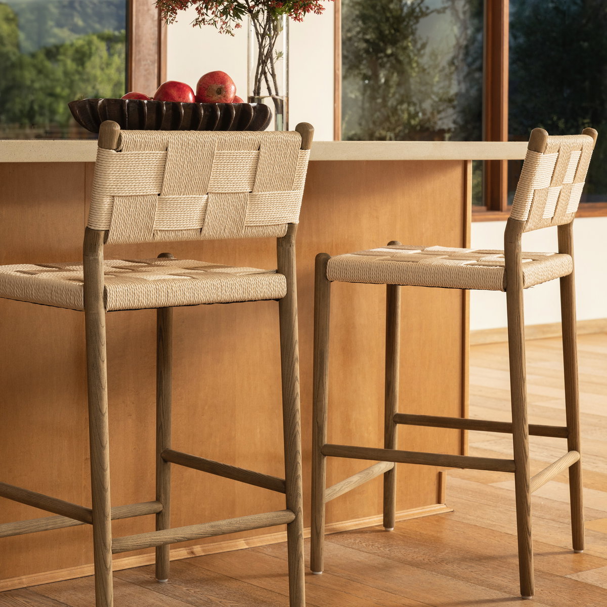 Xiana Counter Stool Natural, Counter & Bar Stool by Dovetail, 18.5" width x 37" height x 19.5" depth View 7