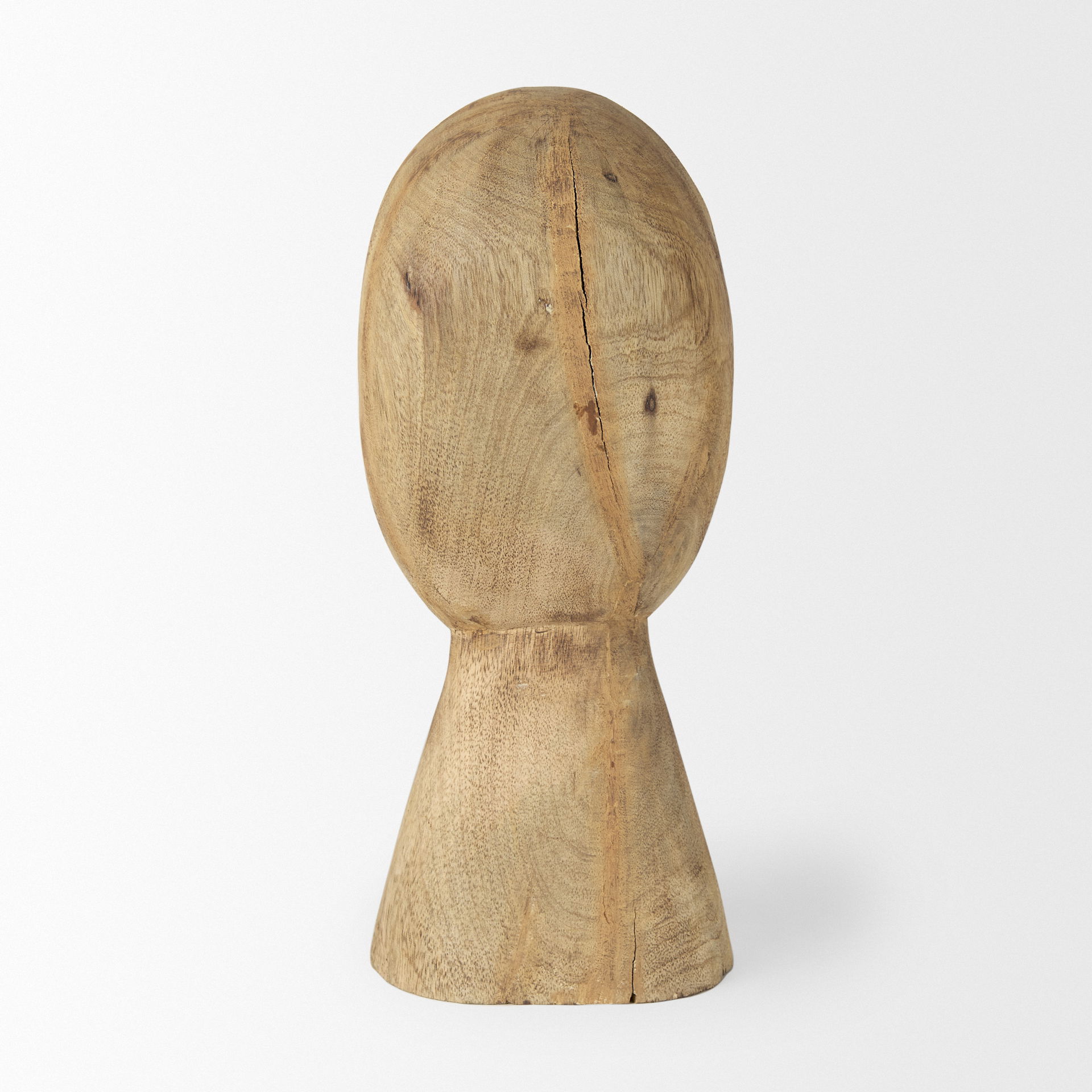 Ivan Medium Wooden Head Sculpture, Decorative Object by Mercana, 5.12" length x 4.72" width x 11.81" height View 8