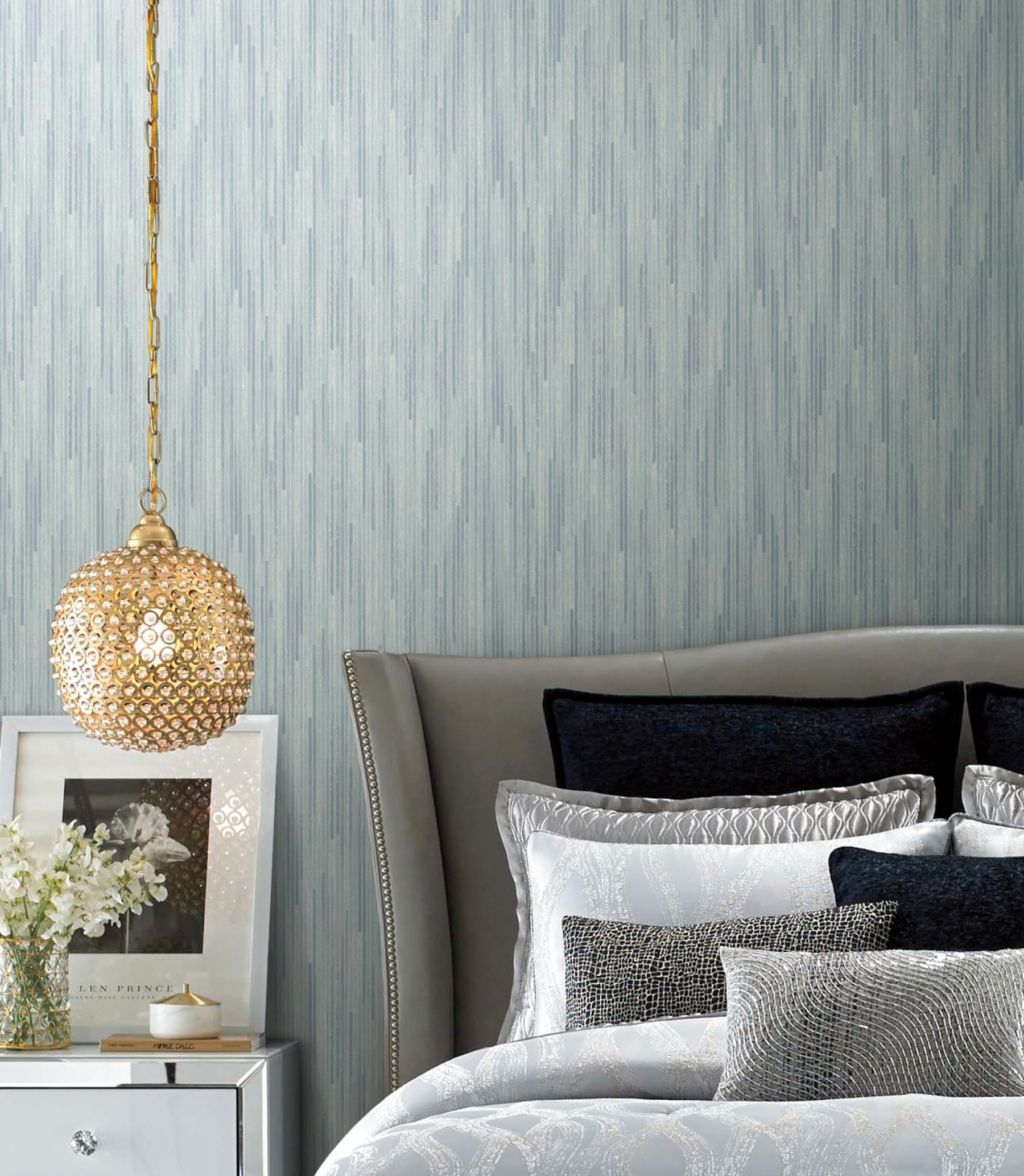 Bargello Blue Wallpaper large image 