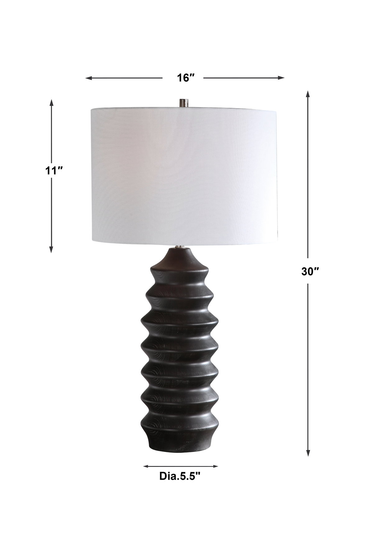 Mendocino Modern Table Lamp, by Uttermost, 16" width x 30" height x 16" depth View 3