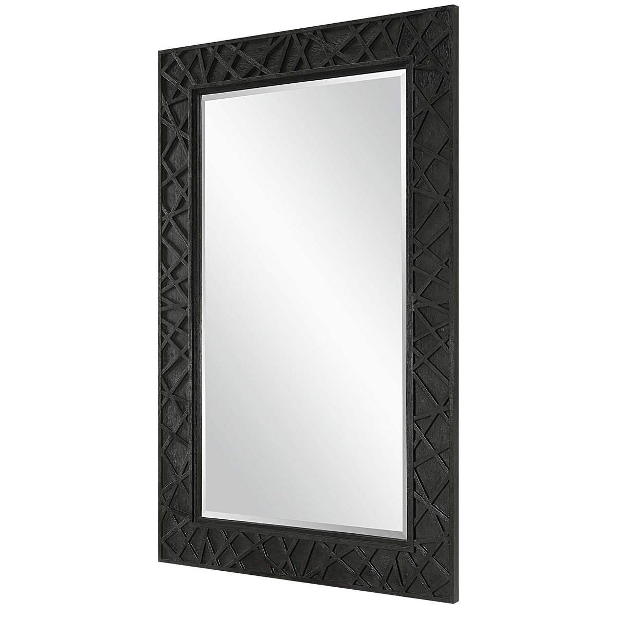 Everest Satin Black Mirror, by Uttermost, 3'9" width x 5'10" height x 1.37" depth View 5