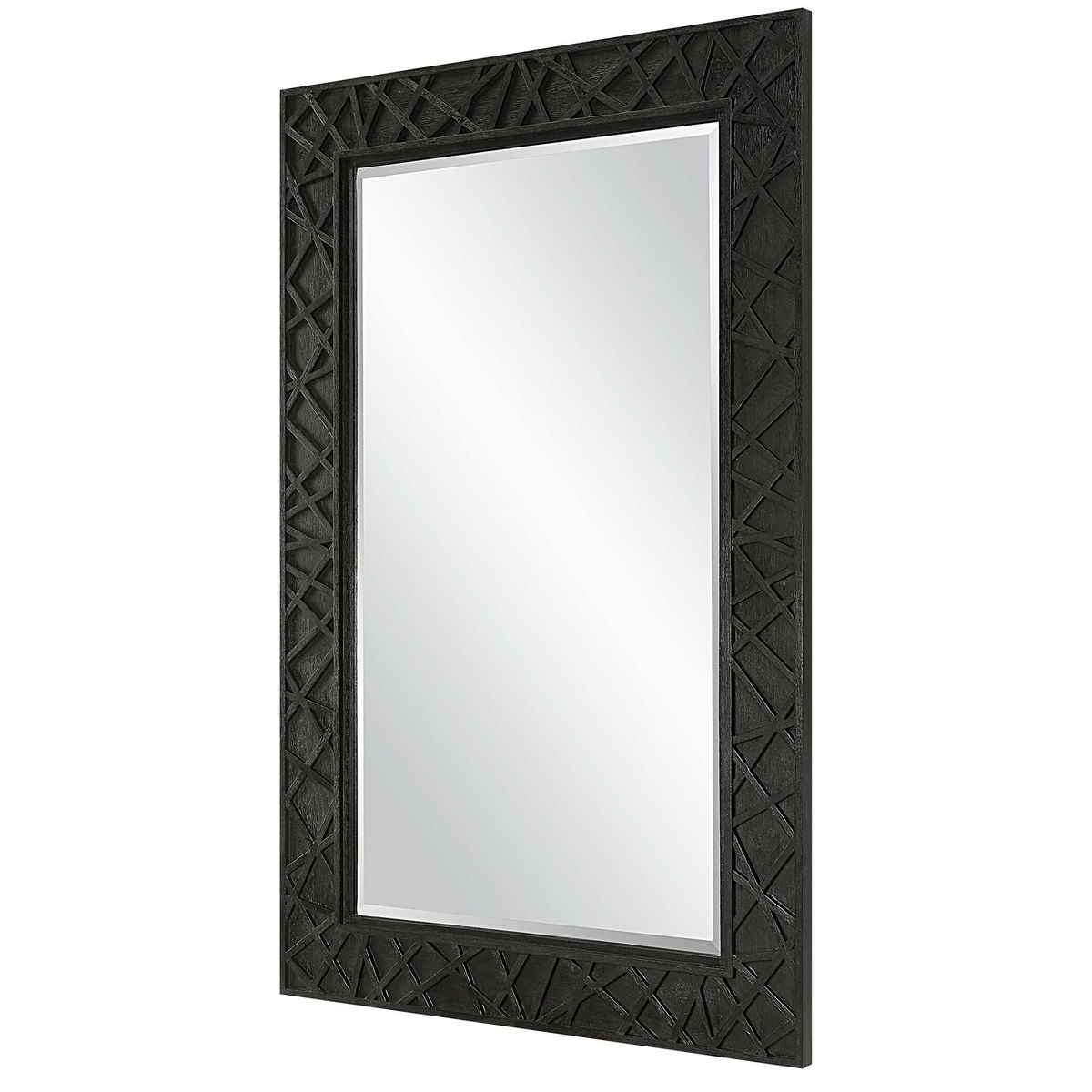 Everest Satin Black Mirror, by Uttermost, 45" width x 70" height x 1.37" depth View 5