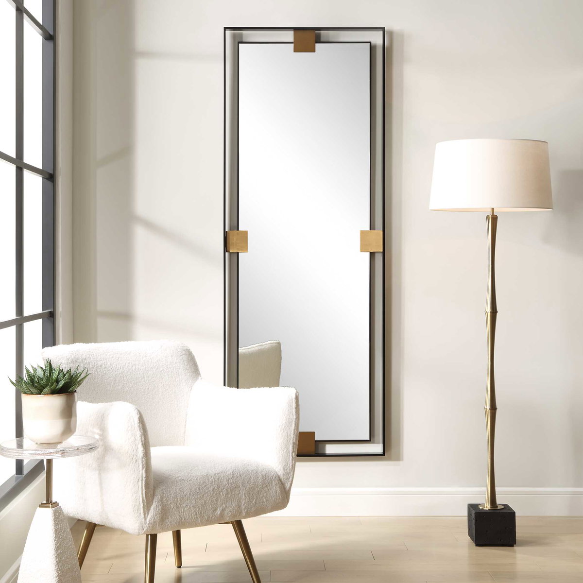 Cornerstone Oversized Mirror, by Uttermost, 2'4.87" width x 6'4.87" height x 2" depth View 4