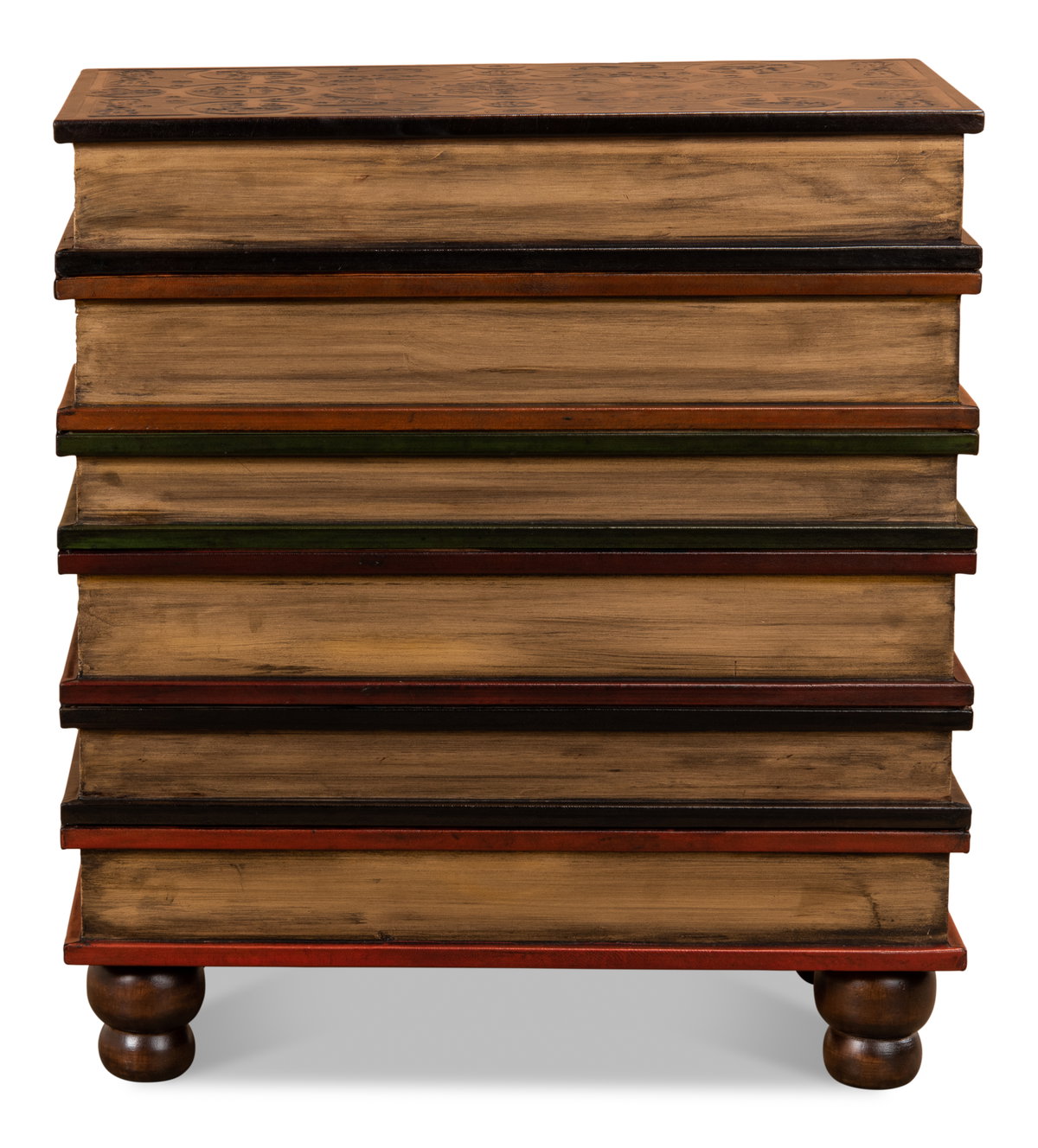 Florentine Books Chairside Chest, by Sarreid, 1' length x 1'8" width x 1'10" height View 2