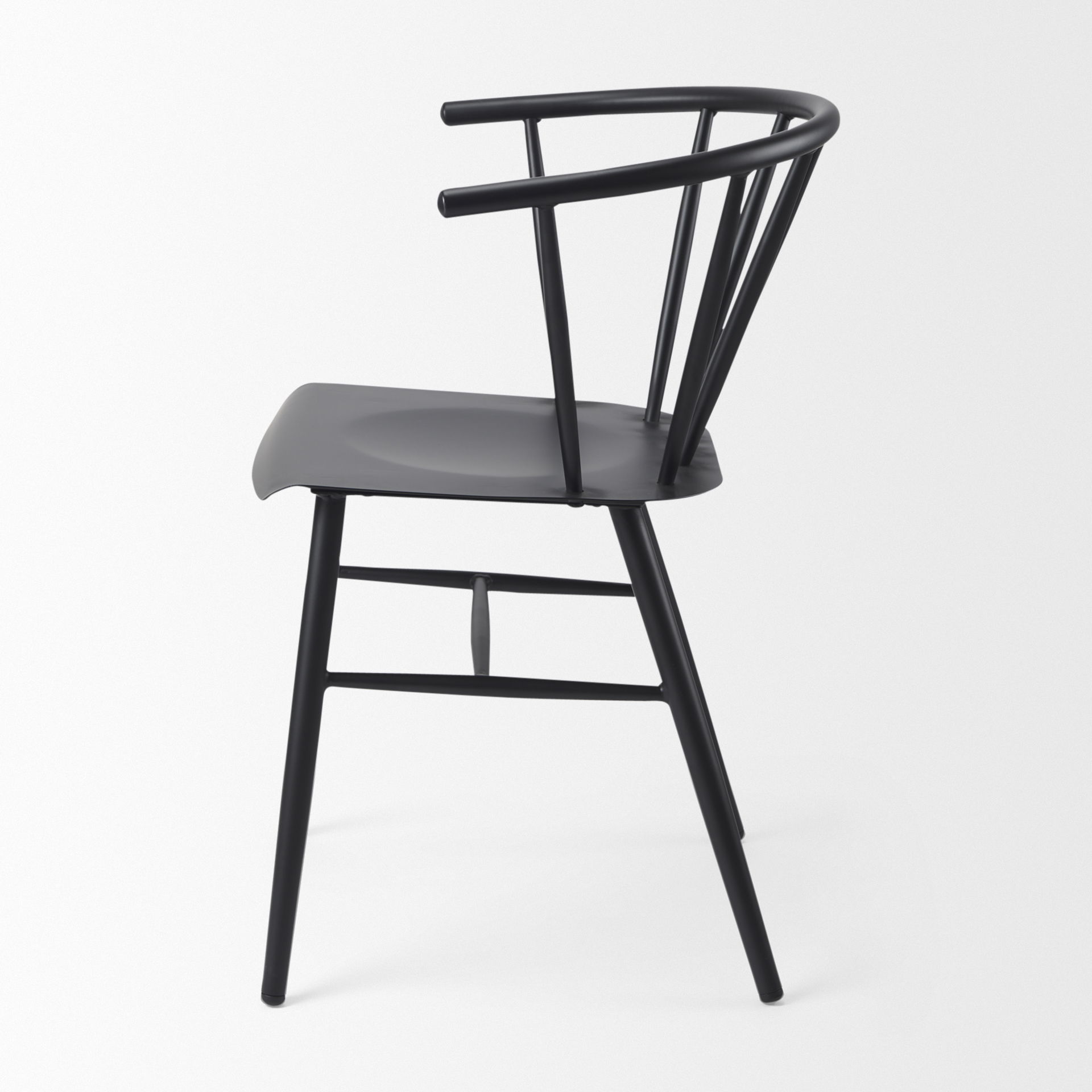 Colin  Black Metal Dining Chair, by Mercana, 21.26" length x 21.26" width x 30.32" height View 8