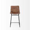 Meritt 37' Total Height Brown Leather Seat Black Metal Frame Stool thumbnail 3
