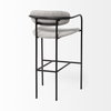 Parker Low Back 30.25in Seat Bar Stool | Gray Fabric with Black Metal, Counter & Bar Stool by Mercana, 19" length x 19.75" width x 40" height thumbnail 7