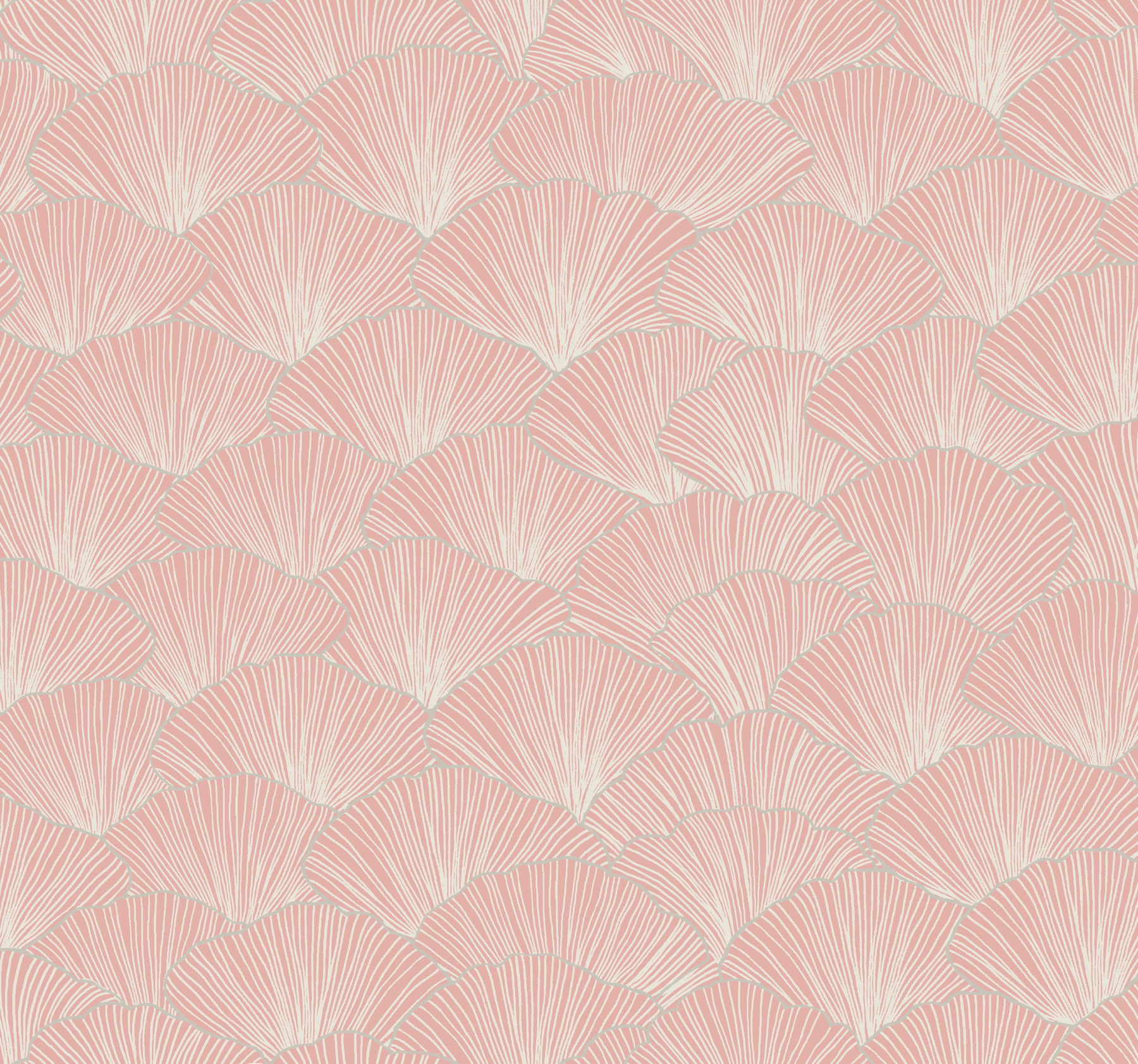 Luminous Gingko Coral Wallpaper, by York Wall, 27' length x 2'3" width x 0.02" depth View 1